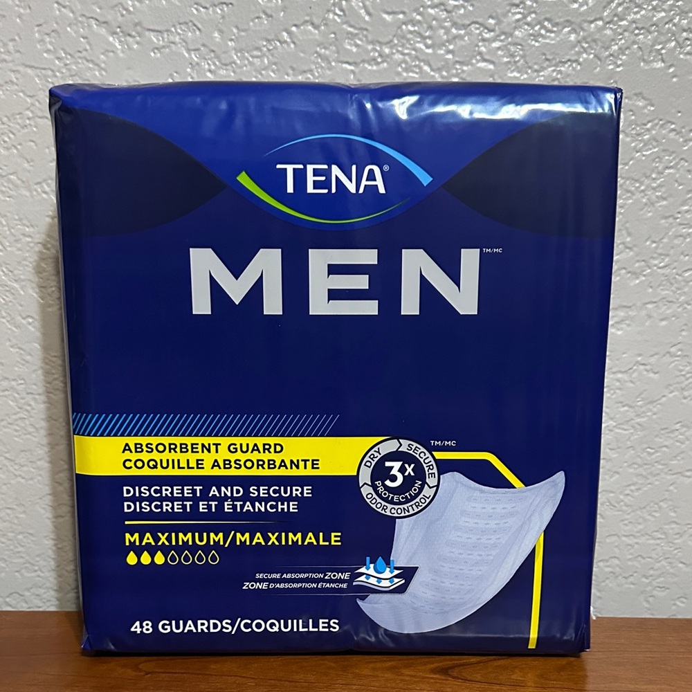 Tena Men 48 Count Guards Maximum Absorbency Incontinence Pads
